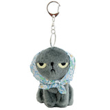 Angry Machiko Floral Keychain - Blue｜Angry Machiko 頭巾公仔連鑰匙扣（藍色款）