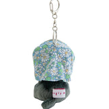 Angry Machiko Floral Keychain - Blue｜Angry Machiko 頭巾公仔連鑰匙扣（藍色款）