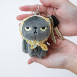 Angry Machiko Floral Keychain - Yellow｜Angry Machiko 頭巾公仔連鑰匙扣（黃色款）