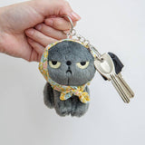 Angry Machiko Floral Keychain - Yellow｜Angry Machiko 頭巾公仔連鑰匙扣（黃色款）