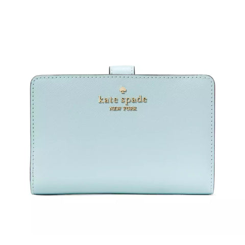 Kate Spade Madison Medium Compact Bifold Wallet - Blue Glow| Kate Spade 十字紋真皮短銀包 - Blue Glow