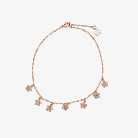 Pura Vida Rose Gold Bitty Daisies Anklet | Pura Vida 小雛菊玫瑰金色腳鏈