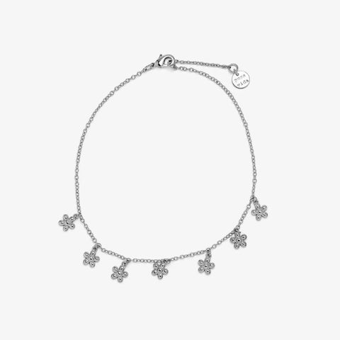 Pura Vida Silver Bitty Daisies Anklet | Pura Vida 小雛菊銀色腳鏈