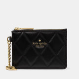Kate Spade Quilted Key Ring Cardholder - Black | Kate Spade 菱格真皮鑰匙圈卡片套/散紙包 - 黑色