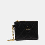 Kate Spade Quilted Key Ring Cardholder - Black | Kate Spade 菱格真皮鑰匙圈卡片套/散紙包 - 黑色