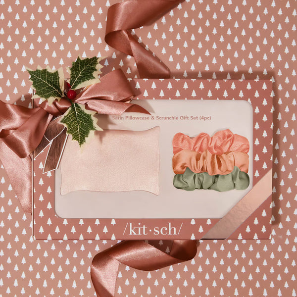 Satin Pillowcase & Scrunchies Gift Set | Kitsch舒適緞面枕頭套及髮圈禮盒套裝