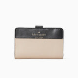 Kate Spade Staci Medium Compact Bifold Wallet - Warm Beige Multi | Kate Spade 十字紋真皮短銀包 - Warm Beige Multi