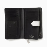 Kate Spade Staci Medium Compact Bifold Wallet - Nimbus Grey | Kate Spade 十字紋真皮短銀包 - Nimbus Grey
