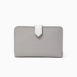 Kate Spade Staci Medium Compact Bifold Wallet - Nimbus Grey | Kate Spade 十字紋真皮短銀包 - Nimbus Grey