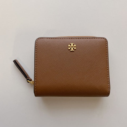 Tory Burch Emerson Mini Wallet - Moose  | Tory Burch 十字紋真皮短銀包 - 啡色