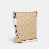 Coach Mini Rowan File Bag In Signature Canvas - Light Khaki Chalk | Coach 迷你真皮經典印花方形斜揹袋 - Light Khaki Chalk