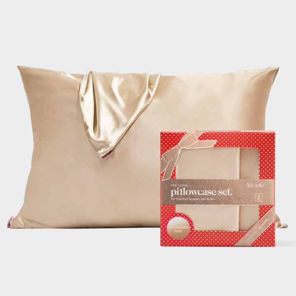 Holiday Satin Standard Pillowcase 2pc - Champagne | Kitsch節日系列舒適緞面枕頭套兩個裝 - 香檳金