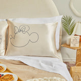 Kitsch & Mickey and Minnie Satin Pillowcase Standard Mrs. Mouse - Cream | 米奇老鼠 x Kitsch舒適睡眠枕頭套 - 米妮 (Cream)