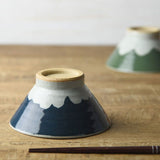 Teshigoto Mount Fuji Bowl Set - Green & Blue | Teshigoto 日本美濃燒富士山碗兩個裝 - 綠色&藍色