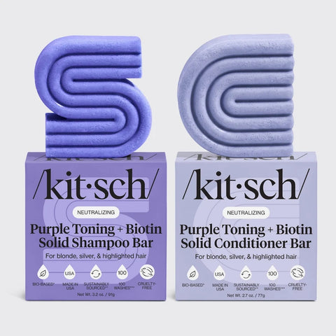 Purple Toning Shampoo + Conditioner Combo | Biotin去黃校色洗髮及護髮皂套裝（美國製造）
