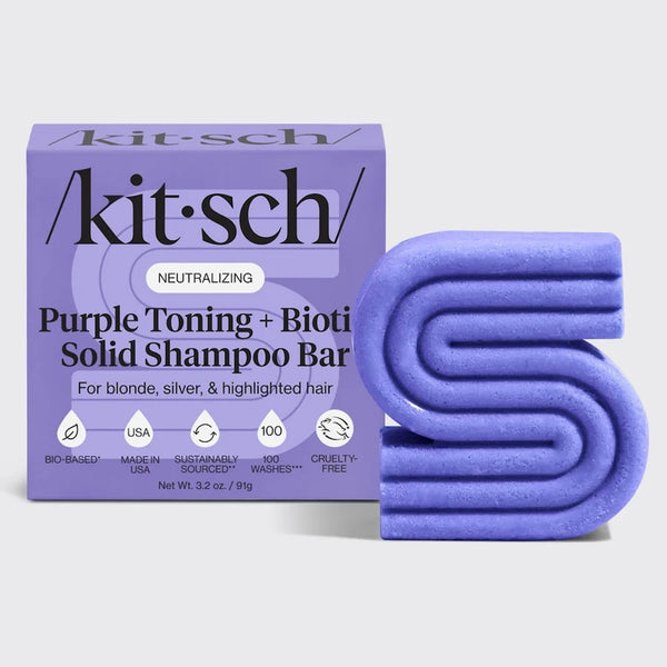 Purple Toning Shampoo Bar for Color Treated & Grey Hair |  Biotin去黃校色洗髮皂（美國製造）