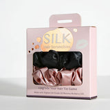 Mulberry Silk Scrunchies．Black & Blush | 真絲髮圈．Black & Blush
