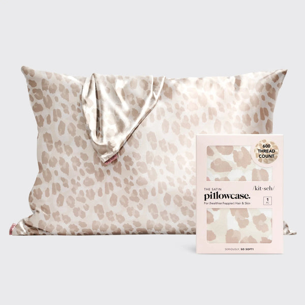 Satin Sleep Pillowcase・Leopard | 舒適緞面枕頭套・淺啡豹紋