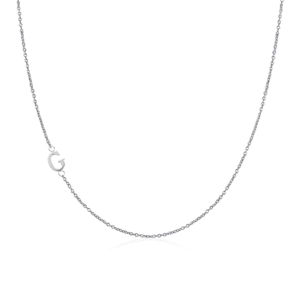 .925 Sterling Silver Sideway Letter G Necklace (18k white gold plating) | .925純銀鍍18K金G字母項鍊