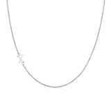 .925 Sterling Silver Sideway Letter X Necklace (18k white gold plating) | .925純銀鍍18K金X字母項鍊