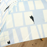 Mikuni Lightweight Folding Umbrella．Modern Cat (Blue&White) | Mikuni 日本輕量晴雨兼用 防風迷你時尚貓雨傘 (天藍色)