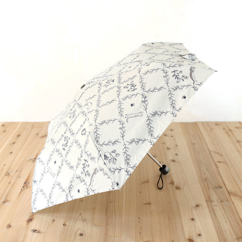 Mikuni Lightweight Folding Umbrella．Flower Cat (WHITE) | Mikuni 日本輕量晴雨兼用 防風迷你花與貓雨傘 (白色)