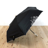 Mikuni Lightweight Folding Umbrella．Wave & Cat (Black) | Mikuni 55cm 日本輕量晴雨兼用雨傘．波浪邊與貓 (黑色)