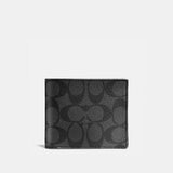 Coach Boxed 3-in-1 Billfold Wallet in Signature Canvas・Black | Coach 經典印花兩摺真皮短銀包禮盒套裝