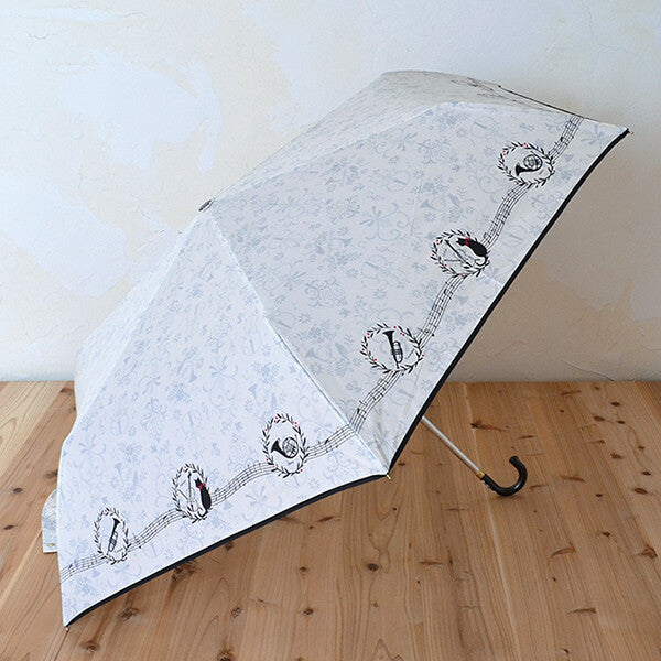 Mikuni Folding Umbrella - Damascena Cat Gray | Mikuni晴雨兼用防風貓雨傘 - 大馬士革玫瑰灰色