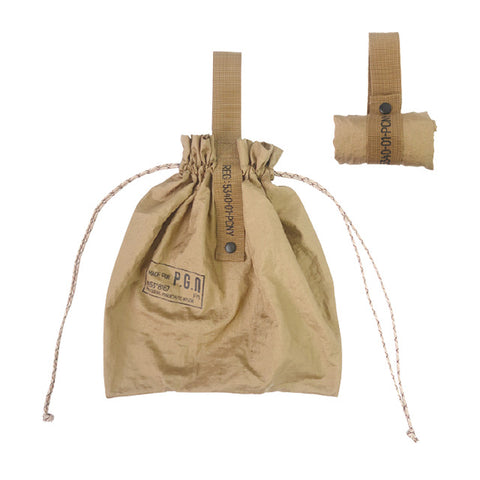 Post General Packable Parachute Nylon Bag - Wolf Brown | Post General 輕量尼龍折疊收納束口袋 - 啡色