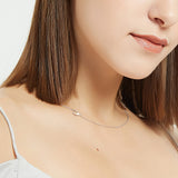 925 Sterling Silver Sideway Letter Q Necklace (18k white gold plating) | .925純銀鍍18K金Q字母項鍊