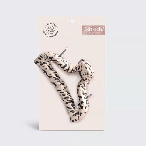Satin Wrapped Claw Clip - Leopard | Satin髮夾 - 淺啡色