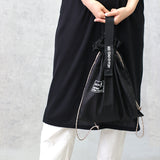 Post General Packable Parachute Nylon Bag - Black |  Post General 輕量尼龍折疊收納束口袋 - 黑色