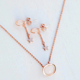 Saturn Necklace & Earring Set | 玫瑰金土星耳環及頸鏈組