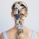 Hair Metallic Scrunchies・Black/Gray | 閃亮冬甩髮圈・灰藍色五個裝